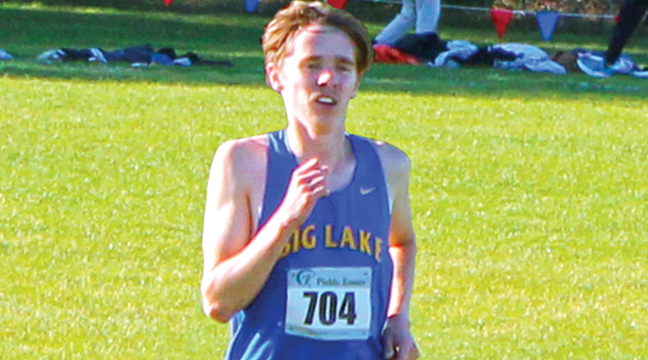Gavin Flavin led the Hornets to qualify for the state tournament. He finished fifth at sections in 16:22. (Patriot Photo by Ken Francis.)