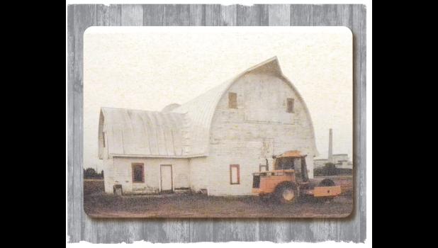 The former UM Research barn on Northern Metal Recycling construction site has been donated to the Farm Friends Barn project. (Submitted photo.)