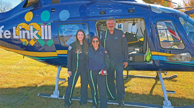 Life Link III crew Jessica Larson, Kallan Miller, and Curtis Skoog. (Patriot photo by Don Bellach)