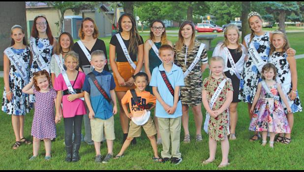  Current royalty and this year’s candidates for the Clearwater Ambassador program met recently for an ice cream social at the Lions Pavilion. The kids made ice cream sundaes and root beer floats. The candidates answered questions from judges to get ready for the coronation, which took place after Friday’s Heritage Days Parade. This year’s ambassador program includes a new category for boys - Commodores. (Front, from left) Emmalynn Abbott, Israel Huffman, Bentley Vrchota Jase Henderson, Brayden Galloway, Jou