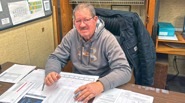 Fire Chief Ron Koren at his desk in the Clear Lake Fire Department. (Patriot Photo by Don Bellach)