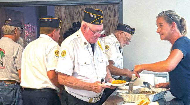 THE VETERANS APPRECIATION DINNER at the Clearwater Legion boasted one of Minnesota’s best foods – tater tot hotdish. (Photo by Penny Leuthard)
