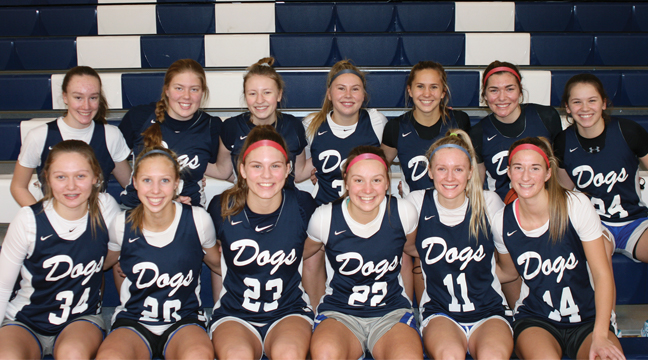 The Becker Lady Bulldogs basketball team has lofty expectations for a wildly successful season.  Pictured (front from left): Liz Mackedanz, Julia Bengtson, Megan Gamble, Ayla Brown, Adeline Kent and Alayna Lindquist.  Back: Lexi Rose, Evelyn Kreft, Whitney Schug, Dani Nuest, Courtney Nuest, Jackie Yoerg and Maren Westin.  Not pictured: coaches Dan Baird, Dom Squires, Scott Gudmundson, Hokan Bengtson, Alyssa Stevens. (Patriot photo by Mark Kolbinger).