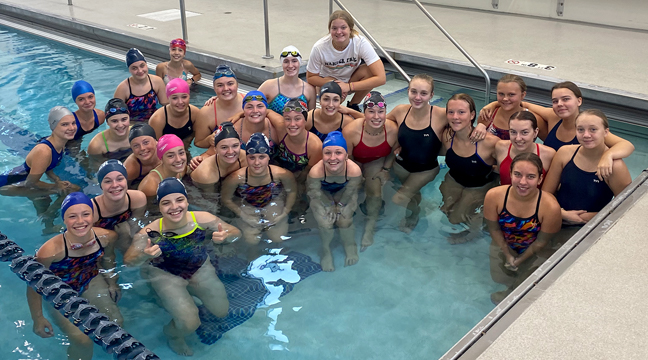 The Becker Bulldog swimming and diving team returns a wealth of experience from last season and looks to compete with confidence against their M8 foes. (Submitted photo.)