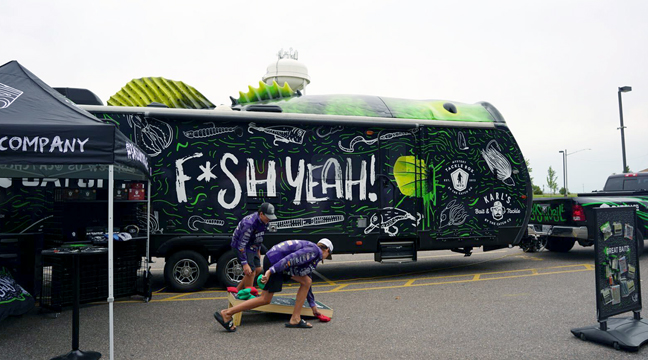 THE BASSMOBILE is a vehicle sponsored by Catch Co. which made its appearance at last week’s Big Lake/Becker/Monticello Bass Team meet at Big Lake. (Submitted photos.)