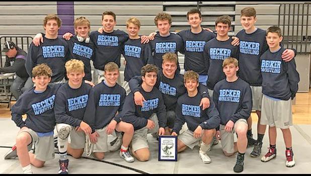 THE BECKER BULLDOGS (below) defeated rival Annandale/Maple Lake 42-30 to help take home the win at the Glencoe-Silver Lake Panthers Duals on Dec. 20. (Submitted Photo)