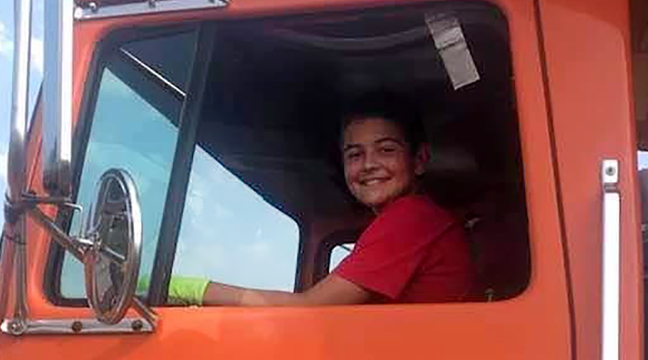 5TH GENERATION SPUD FARMER Sam Kasowski (son of Frankie III & Tera Kasowski, thoroughly enjoys helping his family with the fall potato harvest. He is pictured in a field near Palmer. (Submitted photo.)