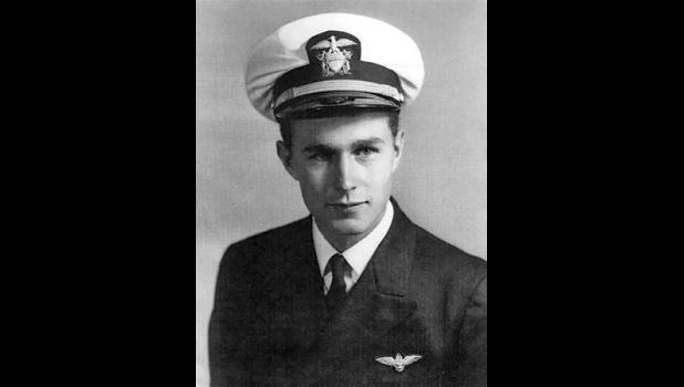 PRESIDENT George Bush, 41st for the United States, in his WWII fighting days and the White House days. (Submitted Photo).