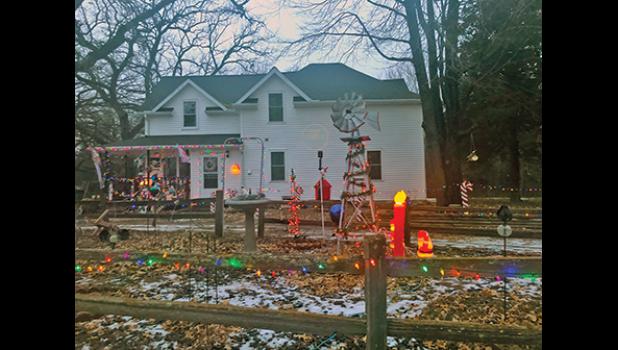 DECK THE HALLS. This Sherburne County homeowner got in the Christmas spirit with an elaborate Christmas light display on 185th Ave. in Becker Township. (Submitted photo). 