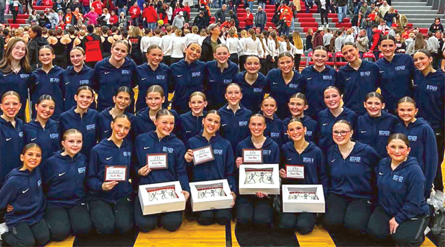 THE BECKER 2025-26 DANCE TEAM. The girls gathered after competing at Rocori schools, where varsity jazz and kick took second place. (Submitted Photo).