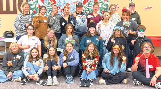 The Benton County 4-H Ambassador Candy Cane Night gave youth a chance to connect, meet new friends, and feel part of something special in 4-H. Pictured: Front Row L to R: River Ferkinhoff, Makayla Traut, Malorie Rahm, Marnie Rahm, Allie Barringer, Ana McKay and Eli Rademacher. Middle Row L to R: Kendall Micholski, Kaylin Maloney, Merrie Schneider, Ava Kolbinger, Mia Messerli, and Luke McKay. Back Row L to R: Olive Thiessen, Kenzie Manea, Hailey Manea, Jasmine Manea, JulieAnn Gerads, Eve McKay, Val McKay, Makenna Hanson, 4-H Youth Coordinator- Ann Olson, and Trevor Tasa. (Submitted Photo).