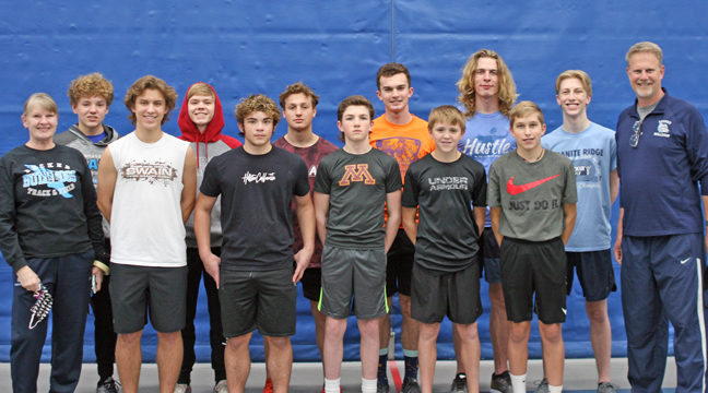 Coach Paul Schmidt has a smaller team than usual, but his Bulldog boys track team features several high caliber athletes.  Pictured are members of the 2021 Track and Field team (Patriot photo by Mark Kolbinger).