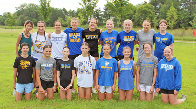 he 2025 Big Lake Girls Cross Country Team (in no particular order) Brynn Scheer, Bergan Erlandson, Shay France, Hazel Guldseth, Chloe Howe, Elsie Jagusch, Ainsley McGuire, Hahhah Talvitie, Aubriana Judge, Ella Herrmann, Macey Lingl-Stephani, Vivian Maxson, Graycen Mayer, Beati Lucien Pellas, Cora Rand, Sophia Sigafus and Rylie Soroko. (Photo by Ken Francis.)
