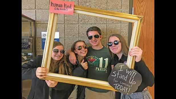 Photobooth photo #2. WeCare Members Megan Gregory, Jaden Kraus, Grace Wilhelm and Reed Kraus.