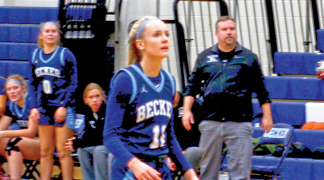 Adeline Kent has shown a scoring touch in recent games, as she tallied 24 against Monticello and 14 against Princeton in Becker’s two wins. (Patriot photo by Mark Kolbinger).