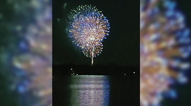 FIREWORKS GALORE lit the night sky in granduer color and sound. (Photos by Shelley Berthiaume).
