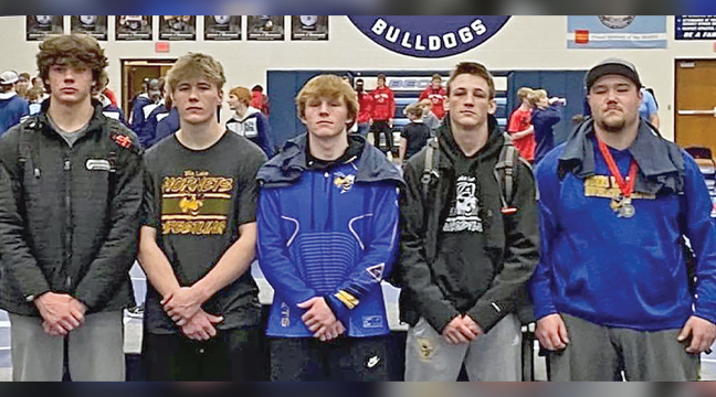 Five Big Lake wrestlers are competing in the state tournament this weekend. (From left) Carson Gellerman, Johnathon Murphy, Zack Smith, Nolan Reiter and Kane Lapointe. (Website photo.)