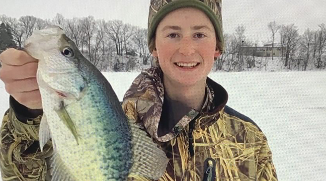 Matthew Huffman had a nice crappie for the winter contest.  (Submitted Photo).