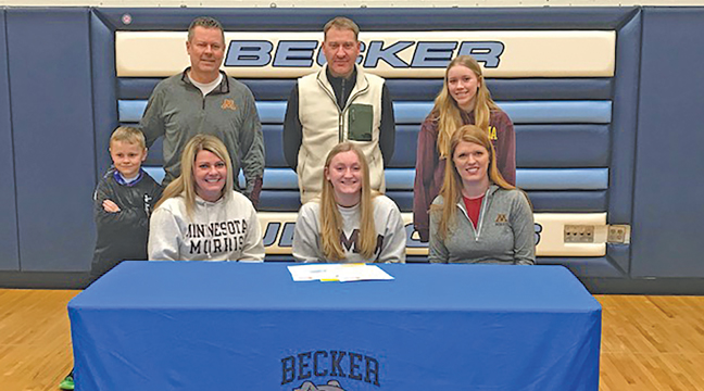 Anna Briggs signed a Letter of Intent to participate in Women’s Tennis and Women’s Track and Field at the University of MN, Morris next year! BHS is proud of all that Anna has accomplished as a Becker Bulldog so far and look forward to watching her during the track and field season this spring and wish her the best of luck next year. (Submitted Photo).