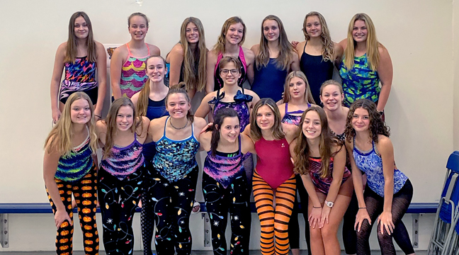 Pictured are members of the Becker girls swimming and diving team that have qualified for the Section meet to be held in Becker November 11-13. (Submitted photo.)