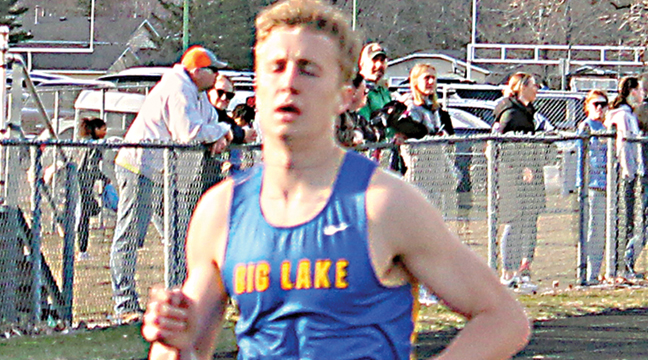 Owen Layton set a school record of 4:16.95 in the 1600 meters at the True Team meet last week. (Photo by Ken Francis.)