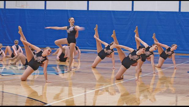 THE BECKER HIGH SCHOOL DANCE TEAM was in top form during the show, leaving the audience in awe of their talent. (Photo by Penny Leuthard)
