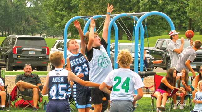 THE BOYS had fun as they commanded the court and showed off their skills during their timed games at the BCC. (Patriot Photo by Bill Morgan).