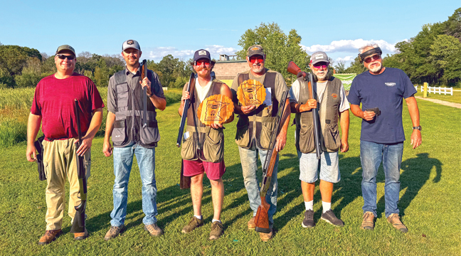 Top Shooters. Winners of the Wild Marsh Sporting Clays individual awards this season included (L to R): Glenn Pysck, Jesse Whiteside, Hunter Hedtke, Dale Hedtke and Jim Klein.  Owner and target master Chris Mortensen is also pictured (far right). (Submitted Photo).