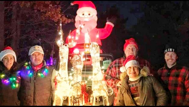 THE LIGHTED TRAIN ON THE CHAIN holiday parade in Palmer Twp. Forest Brothen, Susan Brothen, Chuck and Mary Jo Stanger and Brit Brothen. (Photo submitted) 
