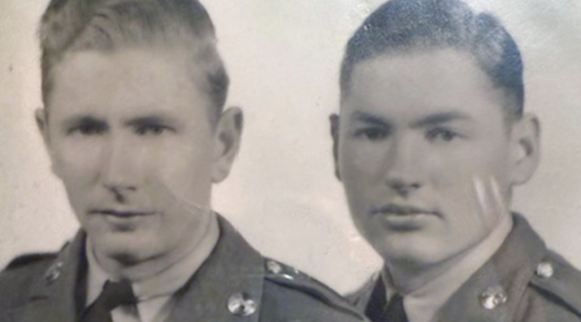 THE BRANDL BROTHERS, John and Raymond, who were involved in major 1945 actions against the Nazis in Europe. (Submitted Photo).