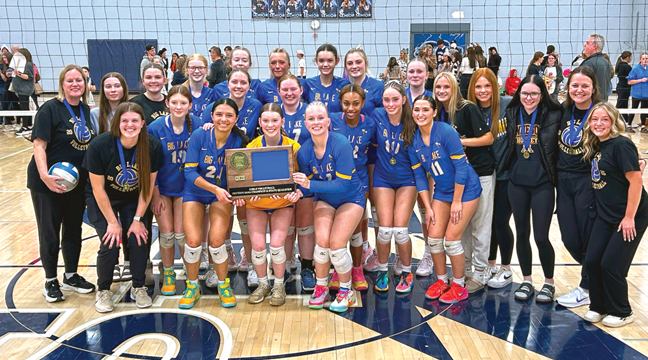 BEST WISHES TO THE BIG LAKE VOLLEYBALL TEAM as they made the state tournament for the first time in their history! Their first state match was Wednesday against Marshall and then both teams will continue play into the weekend as long as they continue to win. Big Lake made the state tournament by defeating Zimmerman in five games to win the Section 5AAA Championship. Check back next week for full results on the tournament matches as well as a special section of congratulations from area businesses and individuals. (Submitted Photo).