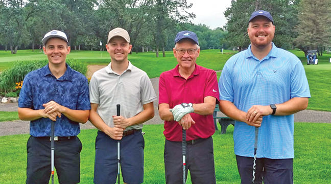 THE Victory Insurance TEAM consisting of: KC Foster, Caleb Foster, Keaton Shinn and Nate Cox took the first place prize at the scramble. (Submitted Photo).