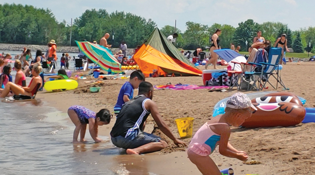 BIG LAKE’S BEACH was the place to be on this cool off and have fun on this fourth of July.