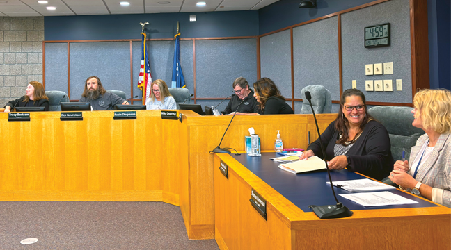 Mayor Tracy Bertram (FAR LEFT) and the full City Council and staff members were present. (Patriot Photo by Don Bellach)