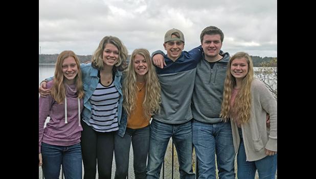 NATIONAL HONOR SOCIETY students from Becker posed for a photo at the MAHS/MASC Leadership Forum in Brainerd last week. Left to right, junior Alana Berger, senior Liz Moeller, senior Megan Nelson, senior Braeden Beutz, senior Brady Gruenhagen and senior Amber Vogl. (Submitted Photo).