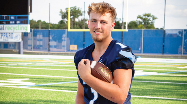 Senior NATE WEISS was named “Player of the Week” for his outstanding performance in last week’s game against Orono. (Submitted Photo).