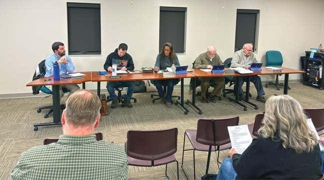 All were present for the November Orrock Township Meeting. Left to right: Dalton Keiderling, Peter Owen, Anne Felber, Paul Ellinger and Bryan Adams. (Patriot photo by Don Bellach)