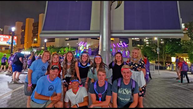 Dylan Cheney, Elizabeth Moeller, Aria Webster, Jake Nelson, Alayna Moeller, Taylor Storlien, Ryan Nelson and Megan Gorecki. Adult Leaders: Jill Johnson, Tara & Dale Moeller.