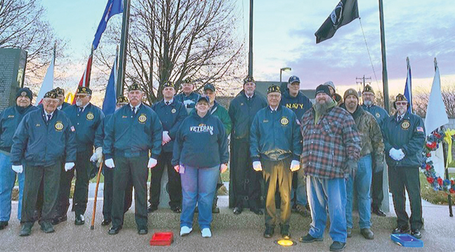 a large crowd of veterans, local citizens, and family members gathered at the Big Lake War Memorial to pay tribute to those who have served in the United States Armed Forces. (Submitted Photo).