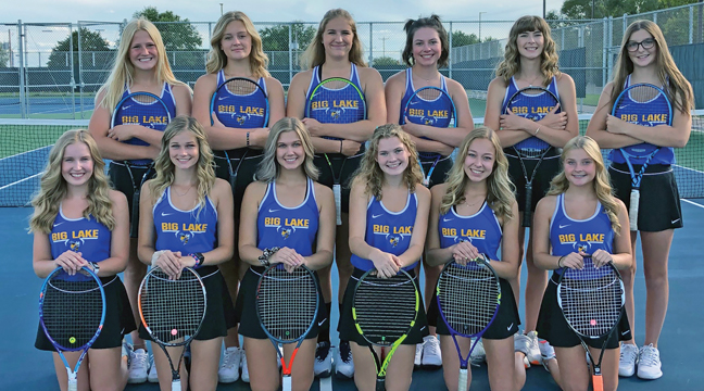 THE 2020 BIG LAKE HORNET/SPECTRUM CO-OP TENNIS TEAM.  (Submitted Photo).