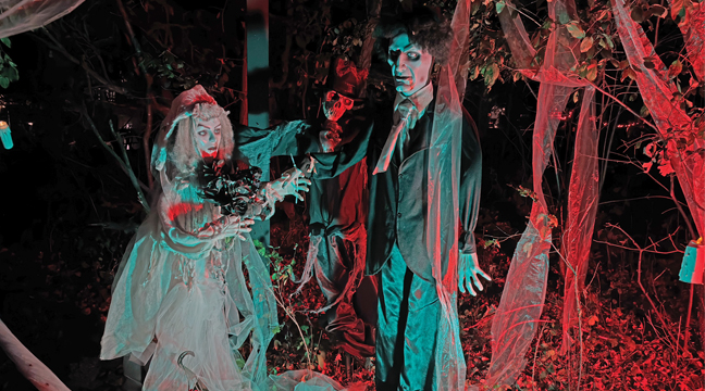 A scary bride and groom.  (Patriot Photo by Don Bellach)