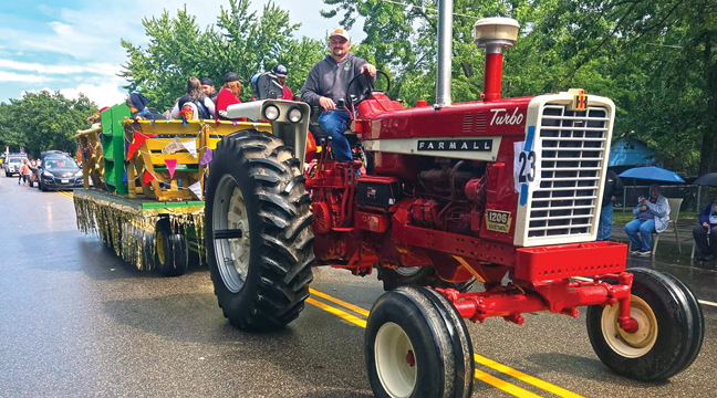 Kelly Weis is pictured pulling multi-generations of Palmer township farmers from the Weis, Kozak, and Lietha families on the hay wagon. (Patriot Photo by Mary Nehring.)