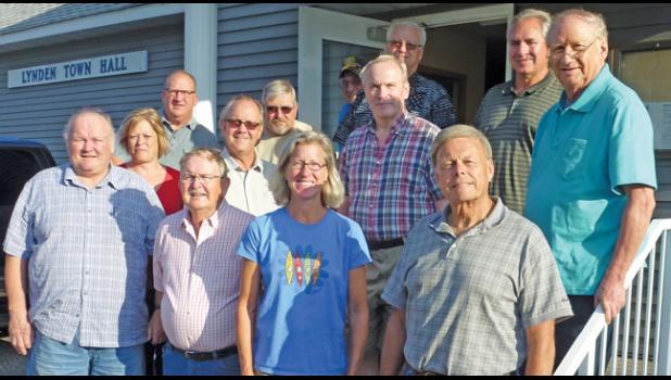MEMBERS OF THE PLUM CREEK NEIGHBORHOOD NETWORK include (front row) Dave Johnson, Lynden Twp. supervisor, Jerry Finch, former Lynden Twp. supervisor, certified watershed specialist and Stearns Co. SWCD’s Outstanding Conservationist of 2017, Anne Ackerman, former Lynden Twp. supervisor, Dan Torgersen, Lynden Twp. treasurer. (second row) Jenny Schmidt, Lynden Twp. clerk, Dr. John Austin, PH.D. (third row) Brian Nicholausen, co-leader of Plum Creek Neighborhood Network, Bob Payne, Long-Crooked Lake Assn., Dr. C