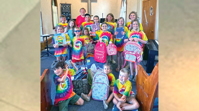 Pictured at Snake River Free Church VBS last week in back row: Cash Fisher and Levi Schulte. Second from back row: Anara Ward, Austin Stang, Addi Buesgens, Savannah Schulte, Abby Person, and Anna Person.Third from back row: Ellie Stang, Saul Gallagher, Nevi Buesgens, Maci Buesgens, and Olivia Schulte. Front row: Charlie Stang, Clara Stang, and Beau Johnson. (Submitted Photo).