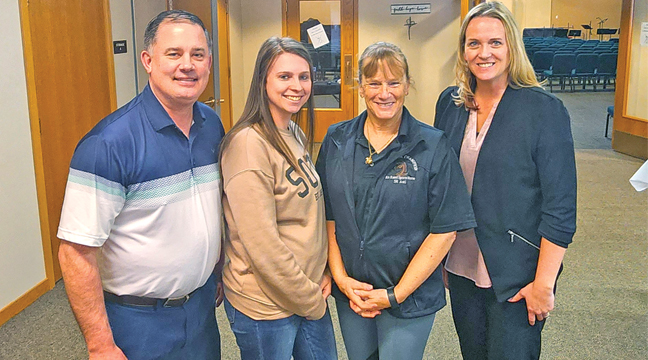 2024 CVBC Board Members: Eron Bordson (Treasurer), Morgan Nicka (Vice President), Leigh Holman (President) and Jenny Massmann  (Secretary).  Board members not pictured, Roger Maleska, Jean Schermer and Lori Johnson. (Patriot Photo by Mary Nehring).