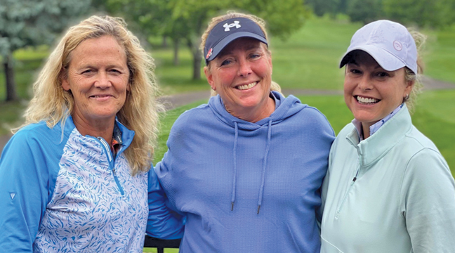 Second Flight Net Winners (Left to right) Carolyn Barriball (1st Low Net) Robin Dingmann (2nd Low Net- Tie) and Sonya Cox (2nd Low Net – tie). (Submitted Photo).