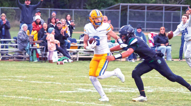 WR Jack Midas breaks away from a Sting player during a play in Friday’s game at Spectrum. (Submitted Photo).