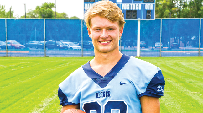 ETHAN ANDERSON was named Liberty Paper Player of the Game for his performance in the Sept. 24  game against Hutchinson. (Submitted Photo)