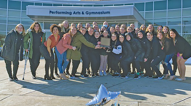 THE BECKER DANCE TEAM celebrated out side of the school with their second M-8 Conference championship in two years. (Submitted Photo).