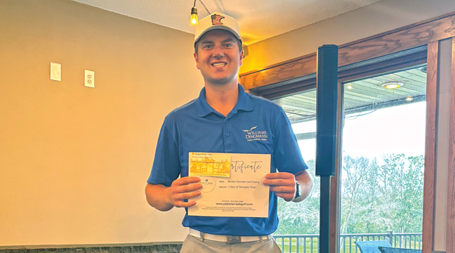 The longest drive for the “dudes” went to Blake Brown. (Submitted Photo).